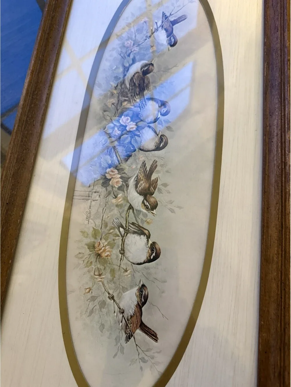 Home Interiors Margie Morrow Print Robbins Framed Matted Under Glass 21